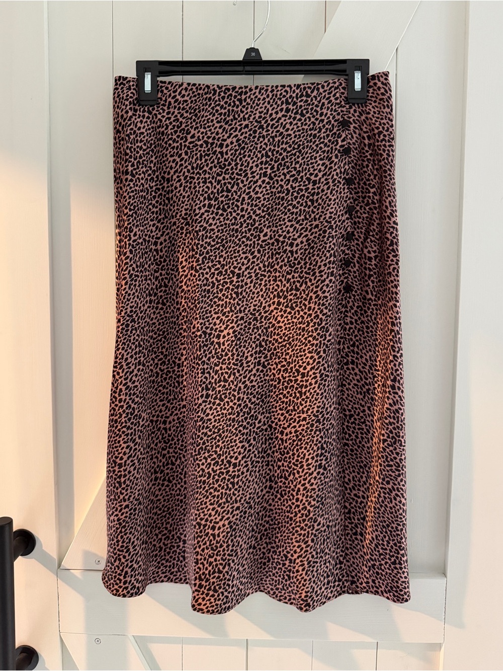 Victoria's Secret Black and Tan Leopard A-Line Skirt